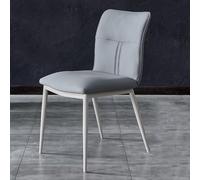 GIZNXBA Chaise De Cuisine avec Coussin Épais Chaises De Salle A Manger sans Accoudoirs avec Pieds en Métal Chaise D'appoint Rembourrée pour Bureau Chaises en Cuir pour Salon, Cuisine(Dark Gray,B)