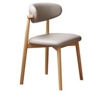 GIZNXBA Chaise De Cuisine Rembourrées avec Dossier Incurvé Chaises en Cuir pour Restaurant Chaise De Salle À Manger sans Accoudoirs De Style Fermier Chaises De Salon en Bois(Gray B)
