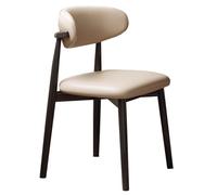 GIZNXBA Chaise De Cuisine Rembourrées avec Dossier Incurvé Chaises en Cuir pour Restaurant Chaise De Salle À Manger sans Accoudoirs De Style Fermier Chaises De Salon en Bois(Beige C)
