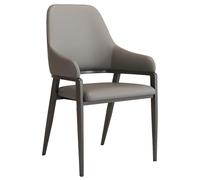 GIZNXBA Chaise De Salle A Manger avec Accoudoirs Chaise D'appoint en Cuir avec Pieds Métalliques Chaises De Cuisine Moderne Salon Fauteuils Rembourrés pour Chambres À Coucher(Gray B)
