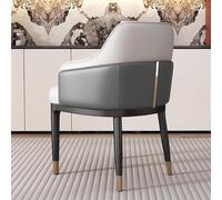 GIZNXBA Chaise De Salle A Manger avec Accoudoirs Chaise De Salon Moderne Rembourré en Cuir PU avec Dossier Ergonomique Fauteuil Confortable pour Chambre À Coucher, Bureau, Café(Grey)