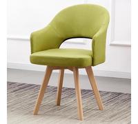 GIZNXBA Chaise De Salle A Manger avec Accoudoirs Fauteuil Pivotant avec Pieds en Bois Chaise De Bureau Rembourrée en Tissu Chaises De Salle De Réunion avec Coussin Moelleux(Groen)