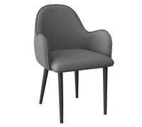 GIZNXBA Chaise De Salle A Manger avec Accoudoirs Fauteuil Rembourré avec Pieds en Métal Fauteuils D'appoint Chaise De Cuisine pour Salon Salle De Conférence, Chambre À Coucher(Grey)