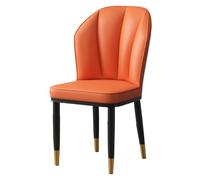 GIZNXBA Chaise De Salle À Manger en Cuir Chaises D'appoint Rembourrées avec Pieds en Métal Chaise De Cuisine sans Accoudoirs Chaises De Salon pour Bureau, Cuisine, Chambre À Coucher(Orange)