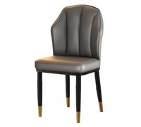 GIZNXBA Chaise De Salle À Manger en Cuir Chaises D'appoint Rembourrées avec Pieds en Métal Chaise De Cuisine sans Accoudoirs Chaises De Salon pour Bureau, Cuisine, Chambre À Coucher(Dark Gray)