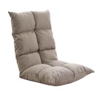 GIZNXBA Chaise De Sol Pliante Réglable avec Dossier Chaise De Méditation Rembourré avec 5 Positions Réglables Fauteuil Paresseux Adulte Siège Pliant pour Lire, Méditer Ou Dormir(Beige)