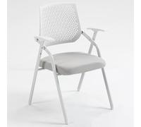 GIZNXBA Chaise Pliante Chaise D'étudiant pour Réunion Chaises D'invité pour Salle De Conférence sans roulettes Chaises De Bureau Ergonomiques À Dossier en Maille avec Accoudoirs(Grey,A)