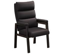 GIZNXBA Chaise Rembourrée en Cuir avec Dossier Chaise D'attente pour Réception avec Accoudoirs Chaises De Réunion Robustes avec Coussin Rembourré Chaises De Lecture pour Salle D'étude(Nero)