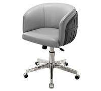 GIZNXBA Chaises De Bureau Ergonomique Fauteuil D'ordinateur avec Accoudoirs Chaise De Bureau De Direction Inclinable Chaises D'étude en Cuir pour Salle De Réception(Grigio,Silver)