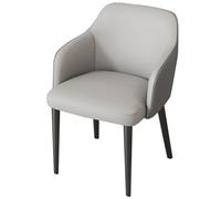 GIZNXBA Chaises De Cuisine Chaise De Salle A Manger en Cuir PU Fauteuil d'accueil Moderne avec Pieds en Métal Fauteuil De Lecture avec Coussin Épais pour Salon Ou Chambre À Coucher(Light Gray B)