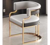 GIZNXBA Chaises De Cuisine Et Salle À Manger Modernes Fauteuils D'appoint Modernes en Cuir PU Chaises De Salle À Manger Rembourrées avec Accoudoirs, Dossier en Tonneau pour Salon(Dark Gray B)