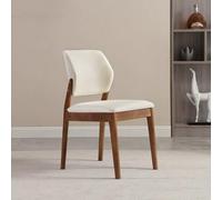 GIZNXBA Chaises De Salle À Manger en Bois Chaise De Cuisine Moderne Fauteuil D'appoint en Cuir Rembourré avec Dossier Ergonomique pour Cuisine, Chambre À Coucher(Beige,A)