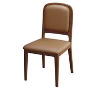 GIZNXBA Chaises De Salle À Manger en Cuir Chaise D'appoint Rembourrée pour Cuisine avec Pieds en Bois Chaises avec Dossier pour Salon Chaise sans Accoudoirs Facile À Assembler(Brown C)