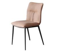 GIZNXBA Chaises De Salle A Manger sans Accoudoirs avec Coussin Épais Chaise De Cuisine avec Pieds en Métal Chaise D'appoint Rembourrée pour Bureau Chaises en Cuir pour Salon, Cuisine(Orange,A)