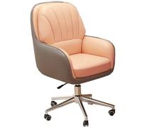 GIZNXBA Confortable en Cuir Chaise De Bureau Fauteuil De Bureau Ergonomique Fauteuil D'ordinateur À Dossier Moyen avec Support Lombaire Accoudoir Chaise Réglable pour Adultes(/Pink)