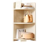 GIZNXBA Étagère d'angle en Bois Bibliothèque Industrielle Présentoir Rustique Support De Plantes Rangement Organisateur pour Le Salon, La Chambre, La Cuisine(/Natura 3 Tier,16inch)