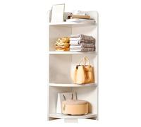 GIZNXBA Étagère d'angle en Bois Bibliothèque Industrielle Présentoir Rustique Support De Plantes Rangement Organisateur pour Le Salon, La Chambre, La Cuisine(/Beige 4Tier,16inch)