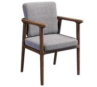 GIZNXBA Fauteuil D'appoint en Bois Ergonomiques Chaise De Salle A Manger avec Accoudoirs Moderne Chaise De Salon Chaises De Bureau pour Chambre À Coucher avec Assise Rembourrée(Gray A)