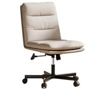 GIZNXBA Fauteuil De Direction en Cuir Fauteuils De Coiffeuse Réglables en Hauteur Chaise De Bureau À Pieds Croisés Fauteuils De Bureau Rembourrés Et Inclinables avec Mode Balancement(A,with Wheels)