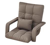 GIZNXBA Fauteuil Sol Adulte avec Dossier Chaise De Sol Pliante avec Accoudoirs, Fauteuil Paresseux Adulte À 6 Positions pour Lire, Jouer Ou Méditer(Grey)