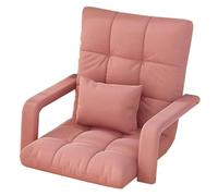 GIZNXBA Fauteuil Sol Adulte avec Dossier Chaise De Sol Pliante avec Accoudoirs, Fauteuil Paresseux Adulte À 6 Positions pour Lire, Jouer Ou Méditer(Roze)