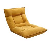 GIZNXBA Fauteuil Sol Beige pour Adultes Chaise De Méditation Rembourré avec Appuie-tête Et Dossier Réglables en 5 Positions Fauteuil Paresseux Adulte pour Salon(Yellow)