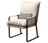 GIZNXBA Fauteuils Accent avec Oreiller Dossier Fauteuil De Bureau Ergonomique Chaises De Bureau Exécutif Fauteuil D'ordinateur Chaise De Lecture Salon Rembourrée pour Salon (Beige)