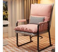 GIZNXBA Fauteuils Accent avec Oreiller Dossier Fauteuil De Bureau Ergonomique Chaises De Bureau Exécutif Fauteuil D'ordinateur Chaise De Lecture Salon Rembourrée pour Salon (Roze)