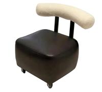 GIZNXBA Ottoman Pouf pour Canapé À Dossier Bas Pouf Repose-Pieds Rotatif À 360° Rembourré en Cuir Tabouret À roulettes pour Salon, Chambre Ou Entrée(Nero)