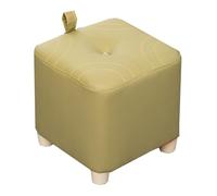 GIZNXBA Petit Pouf Ottoman avec Pieds en Bois Tabouret en Cuir Rembourré pour Salon Repose-Pieds pour Chambre À Coucher, Entrée, Canapé, Camping, Pique-Nique, Bureau(Groen,B)