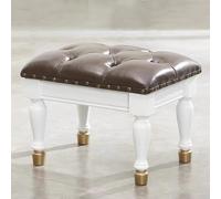 GIZNXBA Petit Pouf Repose-Pieds pour Canapé Pouf Rectangulaire Rembourré en Cuir pour Chambre À Coucher Ou Coiffeuse avec Pieds en Bois pour Le Salon Ou L'entrée(Bruin,C)