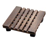 GIZNXBA Porte Plante A roulettes Carrée Bois avec roulettes Support À Plantes Carré sur roulettes avec Base À roulettes Verrouillables À 360° pour L'intérieur Jardin Extérieur(Bruin,20 inch)