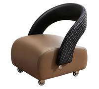 GIZNXBA Pouf Ottoman Cuir À roulettes Pouf Rembourré avec Dossier Bas Banc D'entrée Et Repose-Pieds Tabouret De Maquillage en Cuir pour Chambre À Coucher, Coiffeuse(Bruin)