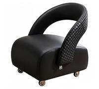 GIZNXBA Pouf Ottoman Cuir À roulettes Pouf Rembourré avec Dossier Bas Banc D'entrée Et Repose-Pieds Tabouret De Maquillage en Cuir pour Chambre À Coucher, Coiffeuse(Black A)