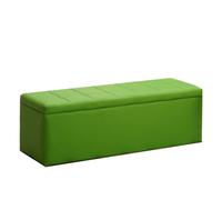 GIZNXBA Pouf Ottoman Cuir avec Rangement pour Le Bout du Lit dans La Chambre À Coucher Banc Ottoman en Cuir avec Rangement Repose-Pieds Rectangulaire Rembourré pour Le Salon Ou L'entrée(Groen,50cm)