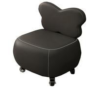 GIZNXBA Pouf Ottoman Cuir Repose-Pieds Ottoman Rembourré pour Canapé Pouf Pivotant À 360° avec Dossier Tabouret avec roulettes pour Salon, Chambre À Coucher, Entrée(Nero)
