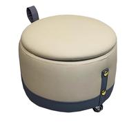 GIZNXBA Pouf Ottoman Rond avec Rangement Ottoman en Cuir Rembourré Pivotant À 360° avec Rangement pour Canapé Pouf avec Couvercle pour Salon, Chambre À Coucher, Entrée(Blauw,30cm)