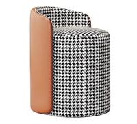 GIZNXBA Pouf Ottoman Rond Cuir Tabouret Pivotant pour Coiffeuse Repose-Pieds en Cuir Rembourré avec Base Pivotante Chaise De Maquillage pour Salon, Chambre À Coucher(Orange)