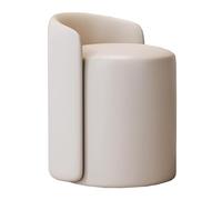 GIZNXBA Pouf Ottoman Rond Cuir Tabouret Pivotant pour Coiffeuse Repose-Pieds en Cuir Rembourré avec Base Pivotante Chaise De Maquillage pour Salon, Chambre À Coucher(Beige)