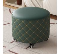 GIZNXBA Pouf Ottoman Rond Pivotant pour Maquillage Tabouret De 25 Cm De Haut pour L'entrée Repose-Pieds Pivotant À 360° pour Le Salon Ou La Chambre(Green A)