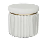 GIZNXBA Pouf Ottoman Rond Repose-Pieds en Cuir Pouf Ottoman Rond Chaises De Maquillage Rembourrées Banc À Chaussures Empilable pour Canapé, Salon, Chambre, Entrée, Bureau(Beige,28cm)