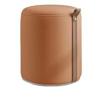GIZNXBA Pouf Ottoman Rond Repose-Pieds Rembourré pour Canapé, Rotation À 360° Tabouret Rembourré pour Salle De Bain, Salon, Chambre À Coucher Ou Entrée(Orange)