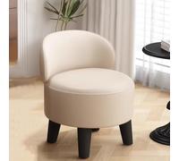 GIZNXBA Pouf Ottoman Rond Tournant pour Canapé Repose-Pieds en Cuir Tabouret Pivotant avec Dossier Pouf Rembourré pour Salon, Chambre À Coucher, Entrée(Khaki,A)
