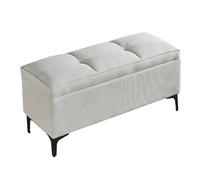 GIZNXBA Pouf Ottoman Tabouret avec Rangement Banc Ottoman Rembourré avec Rangement pour Chambre À Coucher Banc D'entrée avec Assise Pied De Lit avec Pieds Métalliques pour Canapé(Beige,80cm)