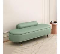 GIZNXBA Pouf Ottoman Tabouret en Cuir pour Le Pied du Lit Grand Banc Coffre Rembourré Banc De Rangement pour Chaussures D'entrée Repose-Pieds pour Canapé De Salon(Green A,60CM)