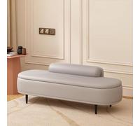 GIZNXBA Pouf Ottoman Tabouret en Cuir pour Le Pied du Lit Grand Banc Coffre Rembourré Banc De Rangement pour Chaussures D'entrée Repose-Pieds pour Canapé De Salon(Gray A,100CM)