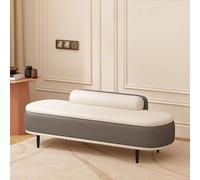 GIZNXBA Pouf Ottoman Tabouret en Cuir pour Le Pied du Lit Grand Banc Coffre Rembourré Banc De Rangement pour Chaussures D'entrée Repose-Pieds pour Canapé De Salon(Gray B,100CM)