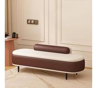 GIZNXBA Pouf Ottoman Tabouret en Cuir pour Le Pied du Lit Grand Banc Coffre Rembourré Banc De Rangement pour Chaussures D'entrée Repose-Pieds pour Canapé De Salon(Bruin,60CM)