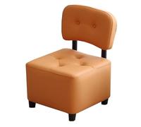 GIZNXBA Rectangulaire Pouf Ottoman Cuir Pouf Ottoman Rembourré avec Dossier Repose-Pieds en Cuir pour Chambre À Coucher Petit Banc À Chaussures pour Couloir, Bureau(Orange)