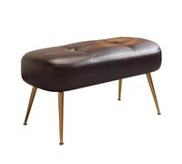 GIZNXBA Repose-Pieds Ottoman Rectangulaire Entrée Pouf Ottoman Cuir Banc De Chevet pour Chambre À Coucher Tabouret À Chaussures avec Pieds Métalliques pour Salon(Nero,80cm)
